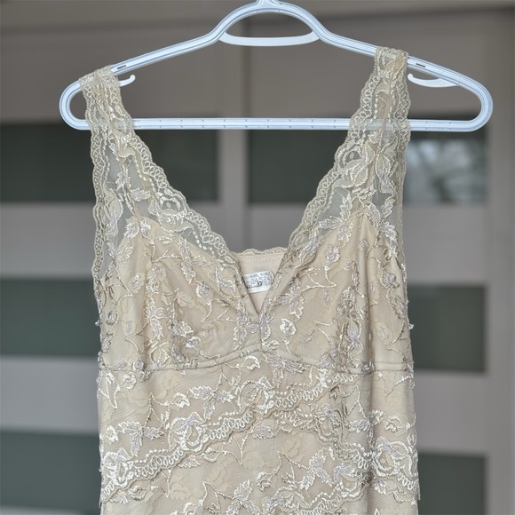 Vintage Beaded Cream Lace Dress - Picture 3 of 12